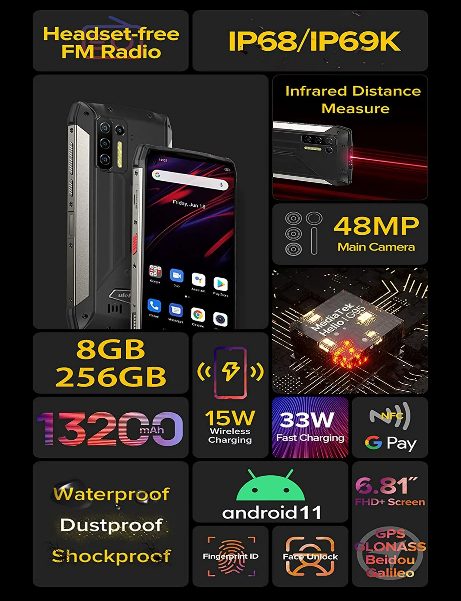 Las mejores ofertas en OUKITEL 8 GB desbloqueado celulares y